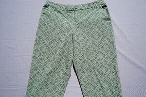 Patagonia Organic Cotton All Wear Stretch Capri Pants Green Desert Diamond Sz 6